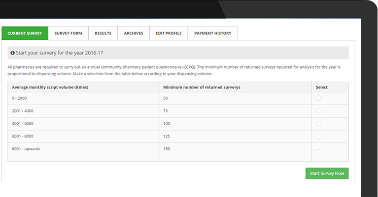 patient questionnaire ccpq requirements